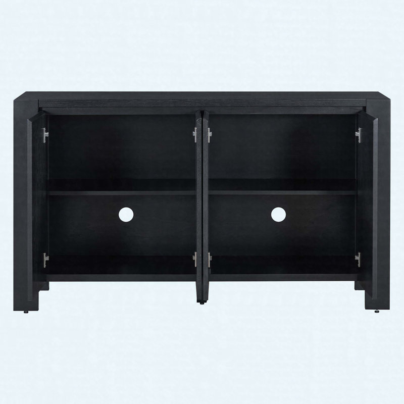 Retro 59" Wide Rectangular Buffet Table, Black