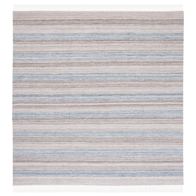 Oconto Flat Weave Performance Striped Rug, Square 7'