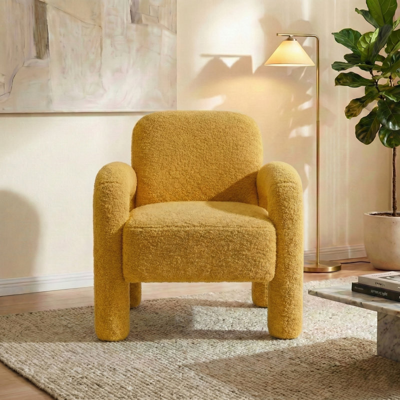 Armchair With A Soft Cushion, Yellow