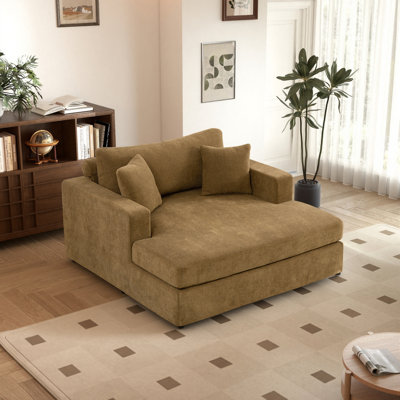 56.2" W Oversized Upholstered Chaise Lounge by Latitude Run