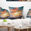 Coussin de pont en bois et ciel seascape de pilier-123400323