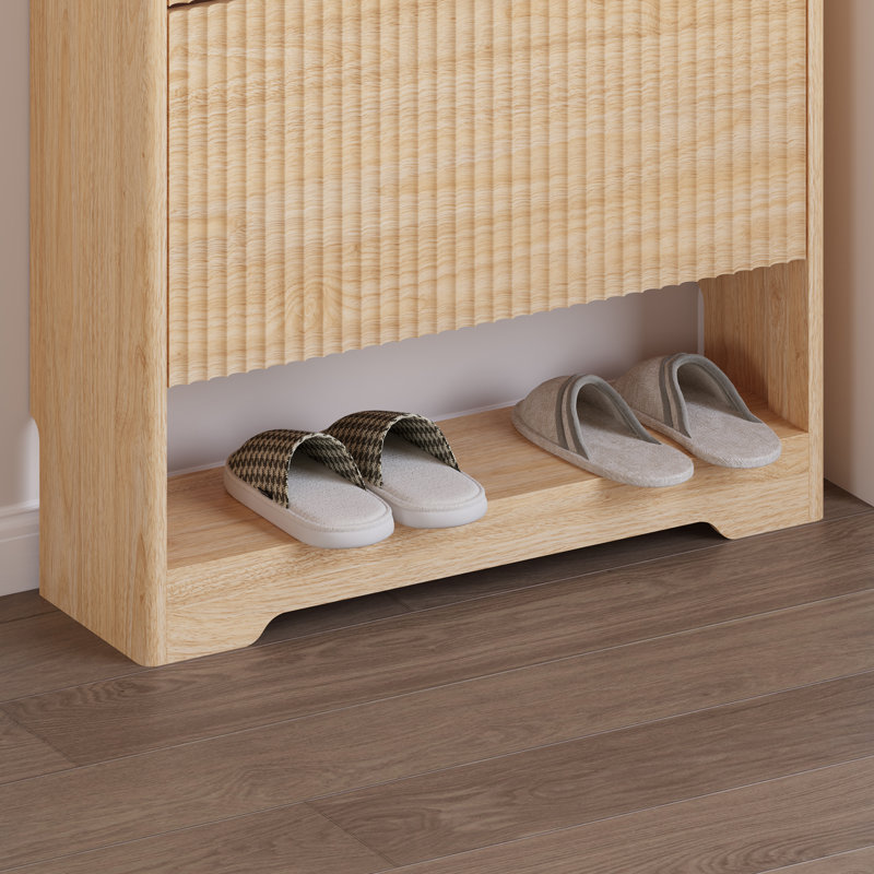 Armoire à chaussures 2 portes Wavy, Brun