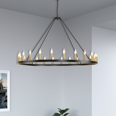 Shelbea 24 - Light Wagon Wheel Chandelier