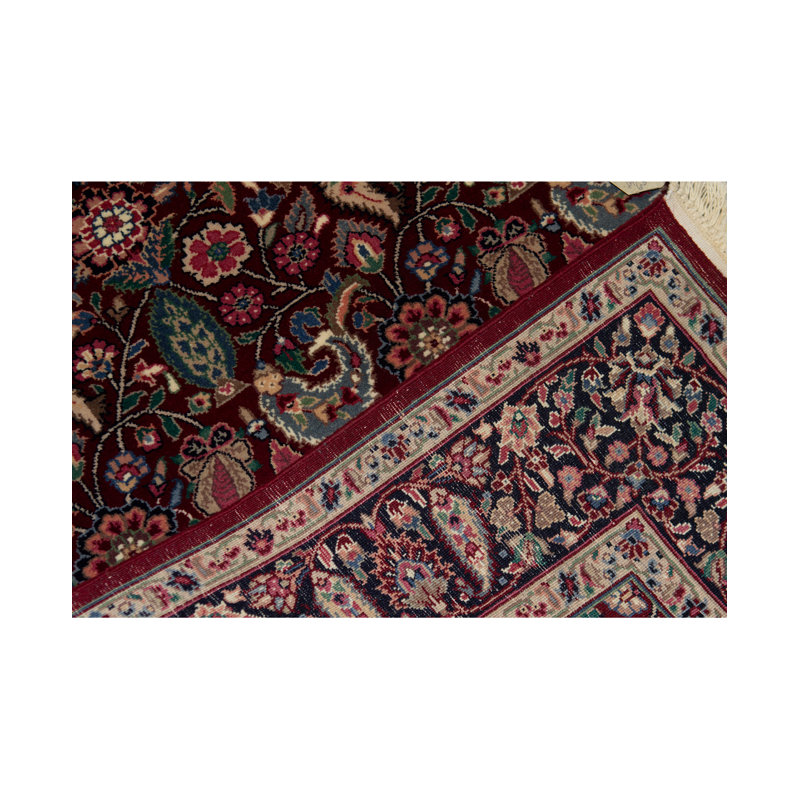 Jahan Wool Oriental Area Rug in Wine/Navy