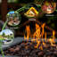 28In Fire Pit Table For Outdoor Use, 50,000Btu, Propane, Lid, & -Look, Lava Stone, Adjustable Flame, Patio Backyard Garden Gas,