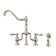 Whitehaus Collection Bridge Faucet with Long Traditional Swivel Spout, Lever Handles and Solid Side Spray