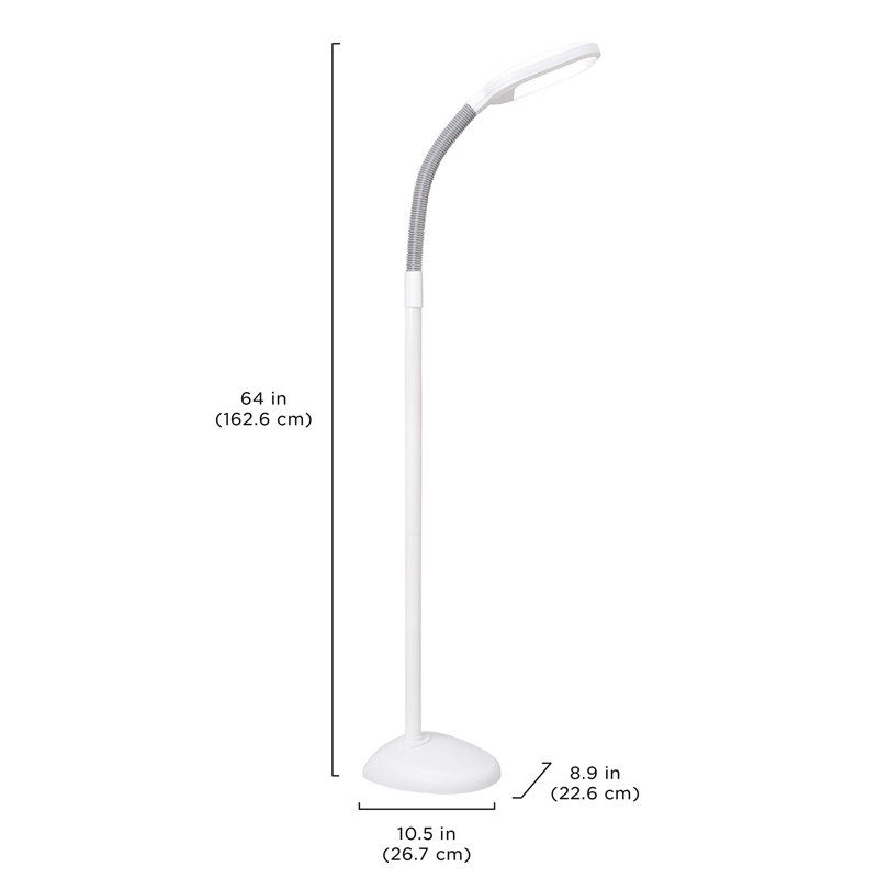 Lampe sur pied moderne 64 "avec luminosité réglable, Blanc