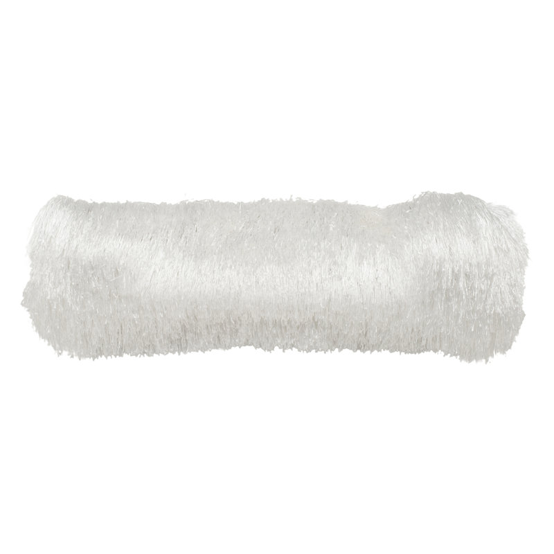 Fiesta Shag Throw Pillow, 14" x 24", White