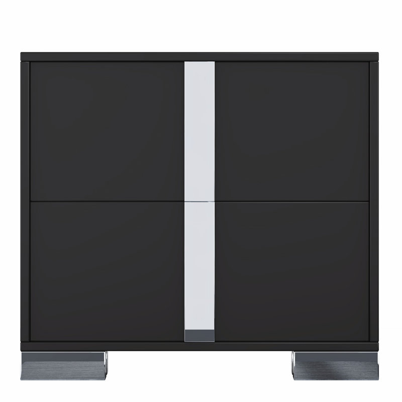 Table de chevet 2 tiroirs noire