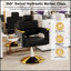 Fauteuil de coiffeur hydraulique professionnel avec pivotement à 360 °, hauteur réglable et dossier inclinable pour un confort et un style de salon