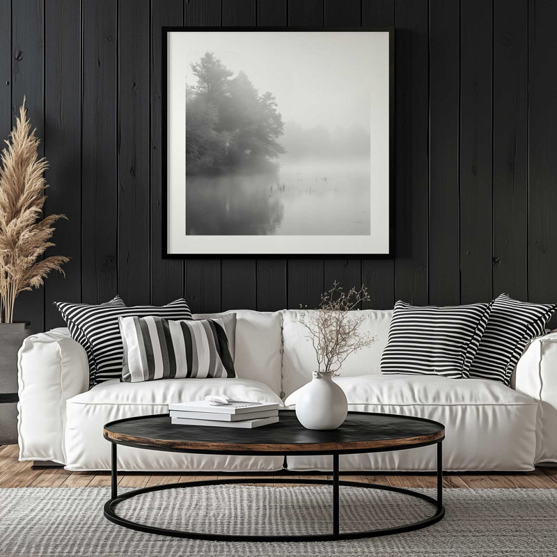 «Misty Enigma», reproduction d'art, Cadre doré brossé, H 21,75 po x l 21,75 po