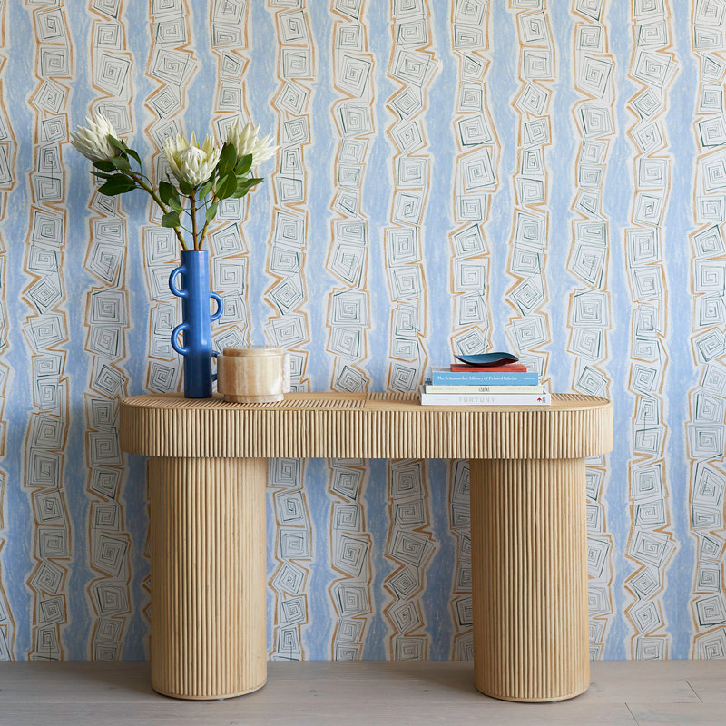 Schumacher x Backdrop Taboo Wallpaper, Sky