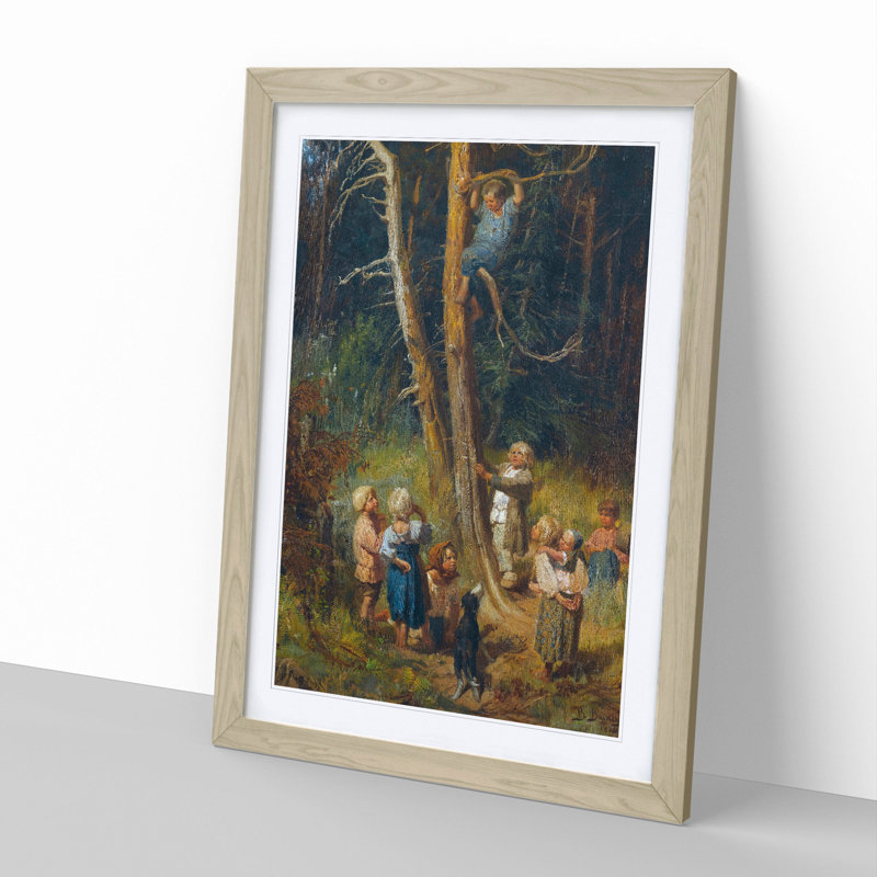Children in a Forest by Viktor Vasnetsov - Picture Frame Painting, Oak Framed, 36cm H x 27cm W x 2cm D