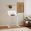 Bureau d'ordinateur mobile à hauteur réglable en bois et en MDF blanc