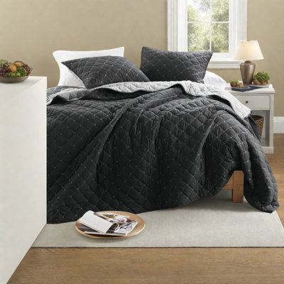 Ensemble de literie pour très grand lit toutes saisons 7 pièces, polyester doux, rayures côtières modernes pour la maison