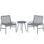 3 Piece Rattan Bistro Set, Outdoor Garden Furniture Set with 2 Chairs, Round Coffee Table for Patio, Balcony, Dark Grey