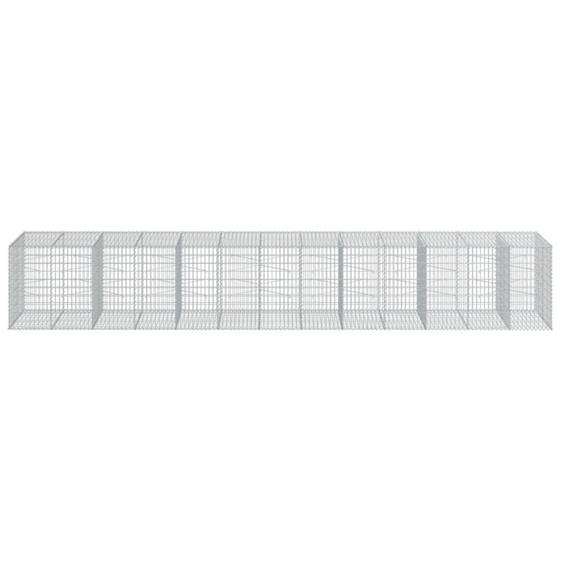 Large Silver Galvanized Iron Gabion Basket with Cover