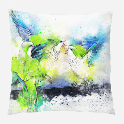 Coussin décoratif oiseaux Mccarroll
