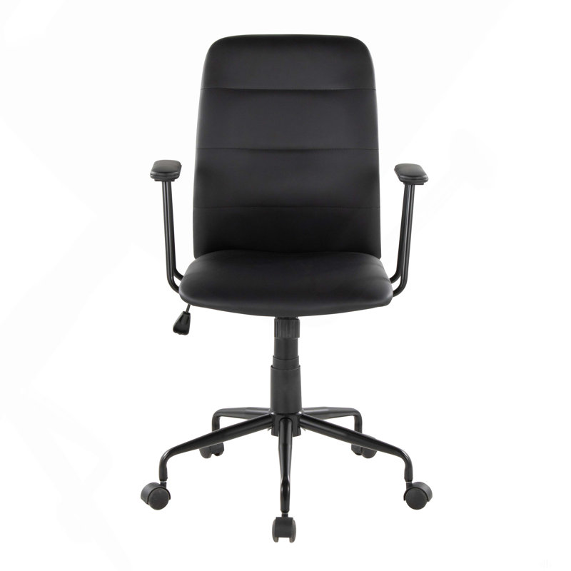 Contemporary Chair In Faux Leather, Black