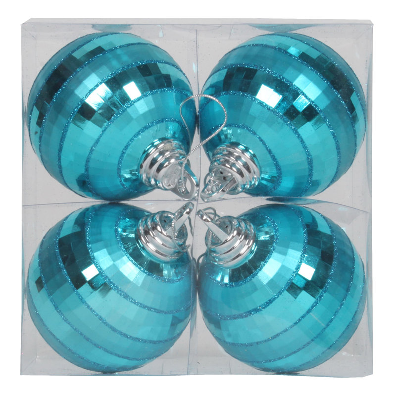 Ornement boule de Noël brillant et mat, Turquoise
