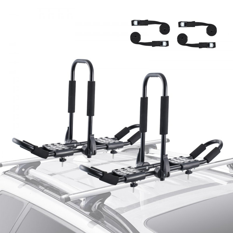 1 paire de barres en J pour toit de kayak, support de toit souple, fixation par le haut