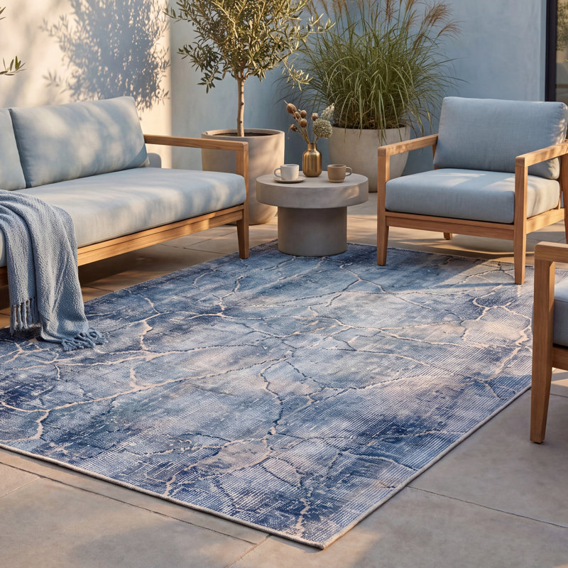 Tapis Abbey moderne à poils courts, style aquarelle abstraite, bleu marine, turquoise, gris, crème et rose, lavable à la machine, antidérapant, pour l'intérieur et l'extérieur, adapté aux animaux domestiques, idéal pour le salon, la chambre, la salle à manger, l'entrée, le couloir ou le bureau.