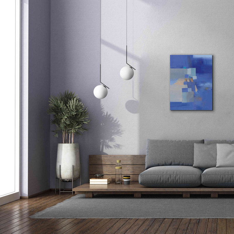 «Blue Dawn» par Jo Maye, art mural sur toile, H 34 po x l 26 po x P 1,5 po