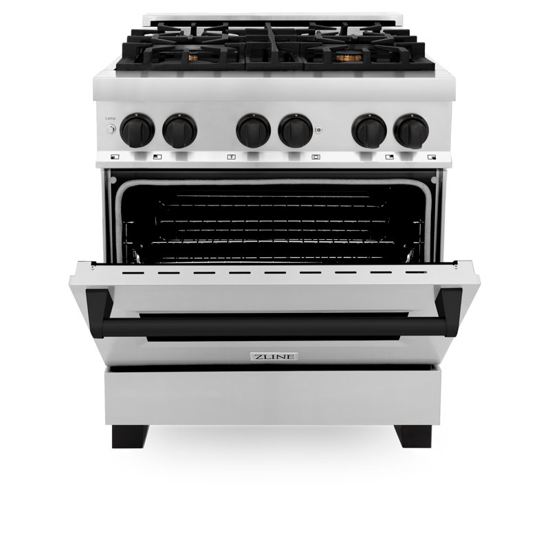 ZLINE Autograph 30" Legacy Dual Fuel Range w/ 4 Burners, Matte Black