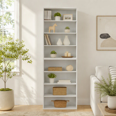 CD DVD storage cabinet, bookcase, adjustable shelf 8-layer storage, display bookshelf, home, office, multi-functional double-layer bookcase, can be di