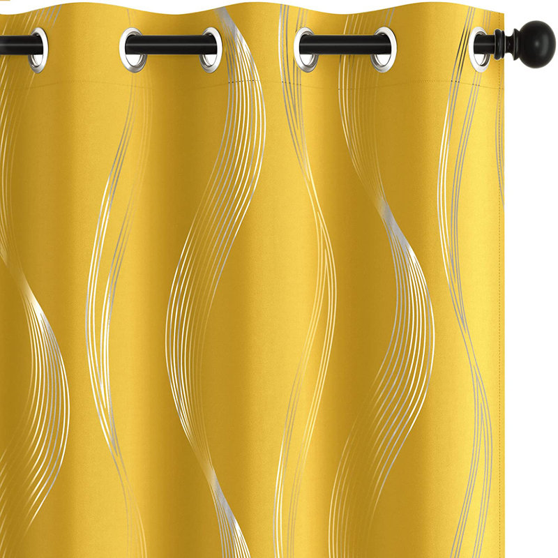 Paire de rideaux occultant et isolants avec œillets Spurgh, L 52 po x L 63 po, Jaune moelleux