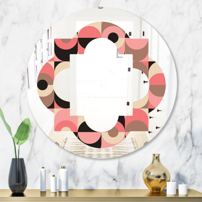 Quatrefoil Geometric Design XI Eclectic Frameless Wall Mirror