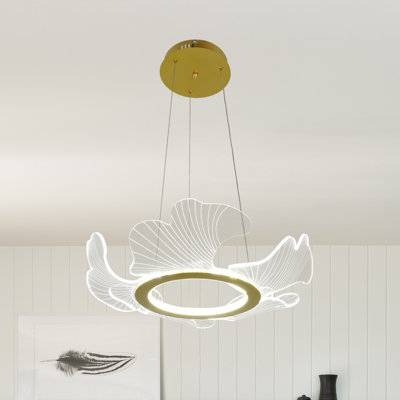 Modern Sleek Led Ring Chandelier For Dining Room, Foyer, Kitchen Island