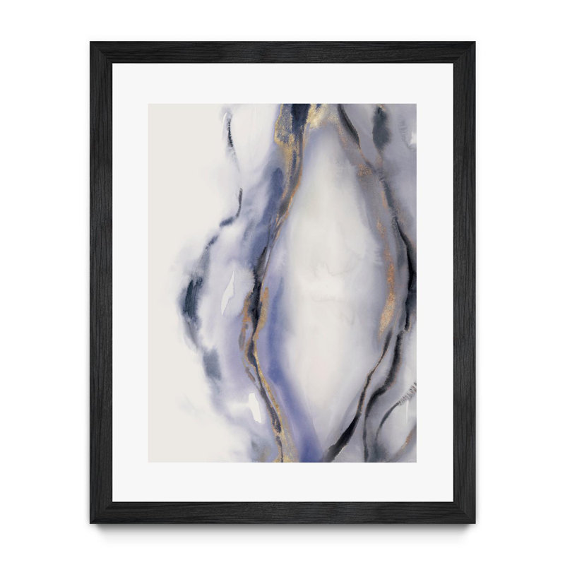 Blue Waters II 30x40 Black Framed Canvas Art
