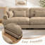 Canapé d'angle modulaire en forme de U avec poufs amovibles, canapé d'angle moderne 3 places avec coussins lombaires et accoudoirs rembourrés, canapé convertible en L pour salon