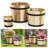 Outdoor Wooden Planter Box Set of 3 w/ Drainage Holes for Flower Herb Shrub
