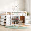 White Rubber Wood Twin Loft Bed For With Storage And Work Area Ample Study Desk-72019150