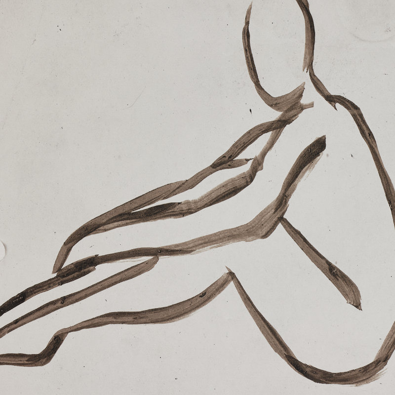 Figure Study Print by Coup D'Esprit, 40" H x 30" W x 2.5" D