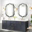 Miroir mural décoratif, miroir mural moderne pour salle de bain, miroir mural avec cadre en métal noir irrégulier et rectangulaire-224800980
