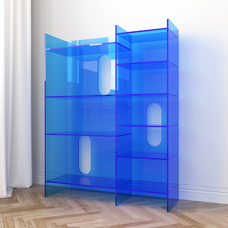 Vitrine en acrylique de style nordique, Bleu