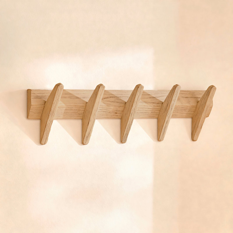 Small Coat Rack,  Whitewash Oak, 60cm