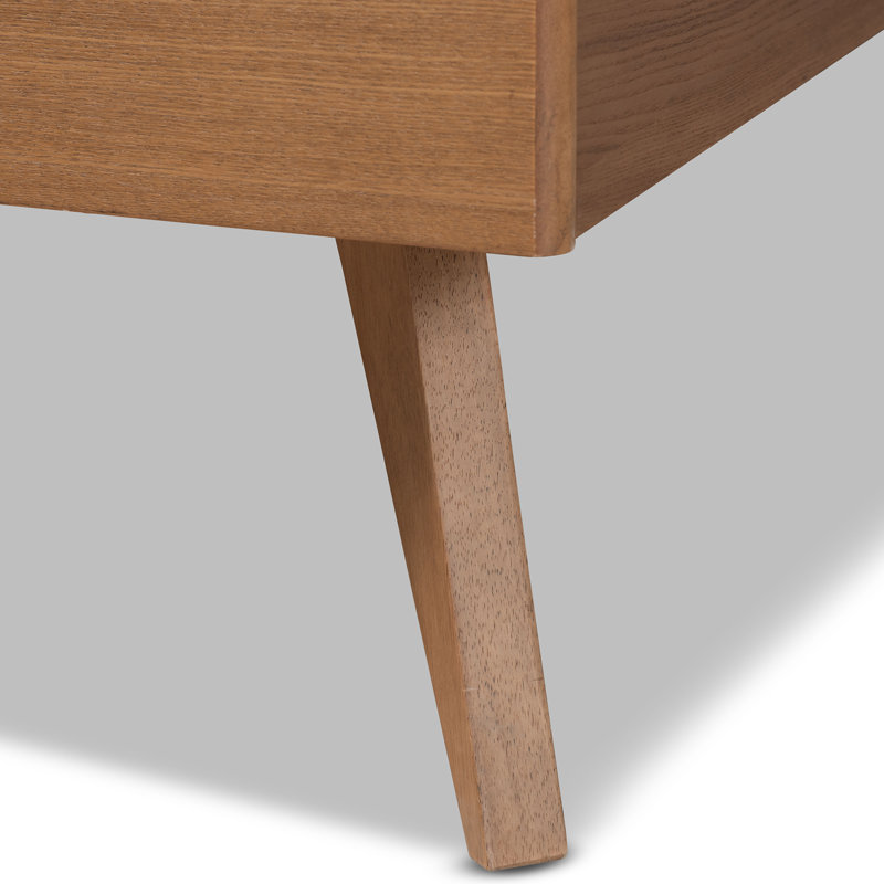 Driffield Slat, Angled legs, Full Bed, Ash Walnut 57.10'' W X 78.30'' L X 58.10'' H, Full
