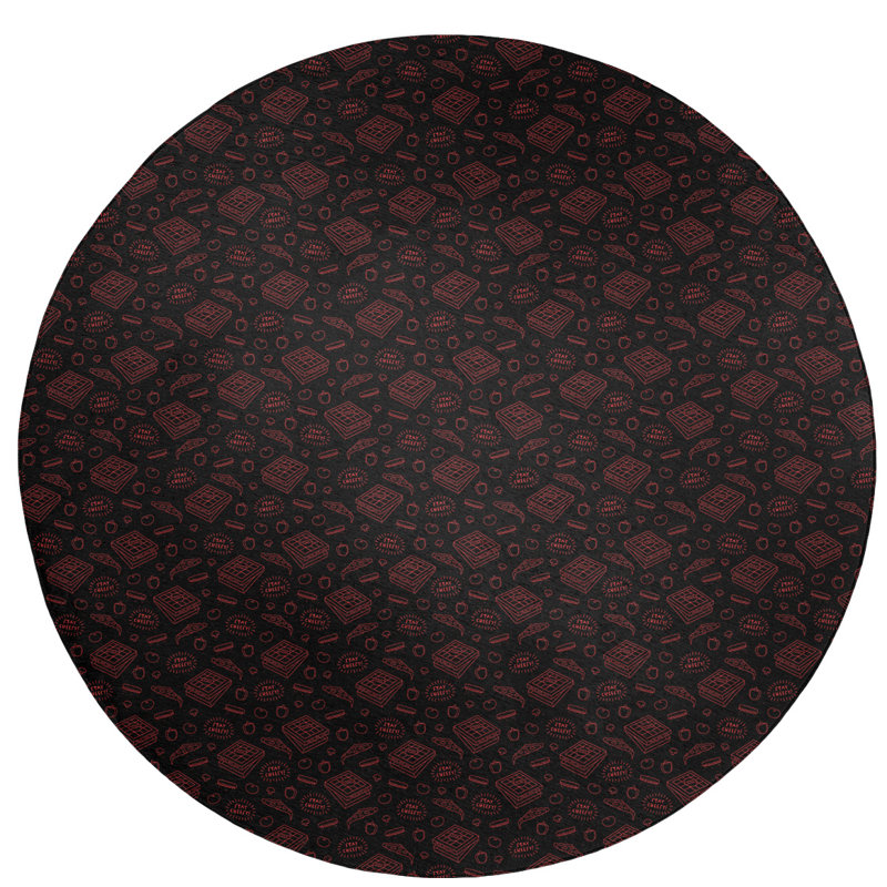 Tapis noir/brun à pizza classic, Rond 5 pi