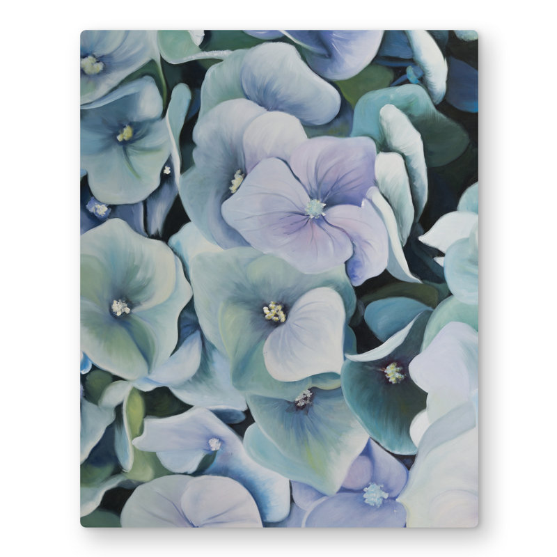 Hydrangea Plant - Rustic Flowers Metal Print for Home Decor