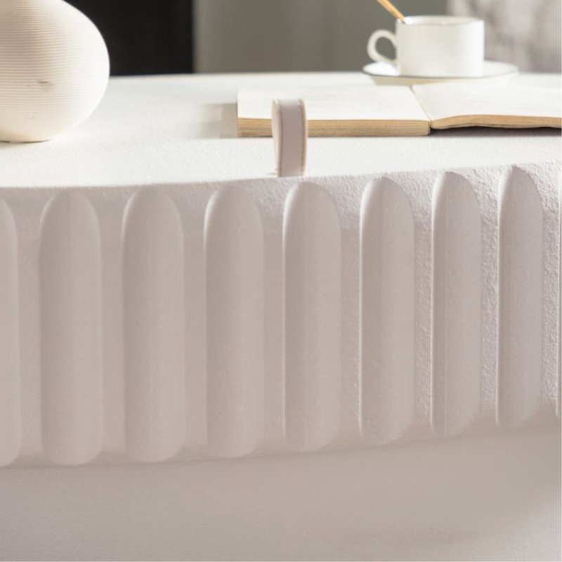 Table de rangement cannelée avec couvercle amovible, texture élégante, parfaite pour la vie moderne