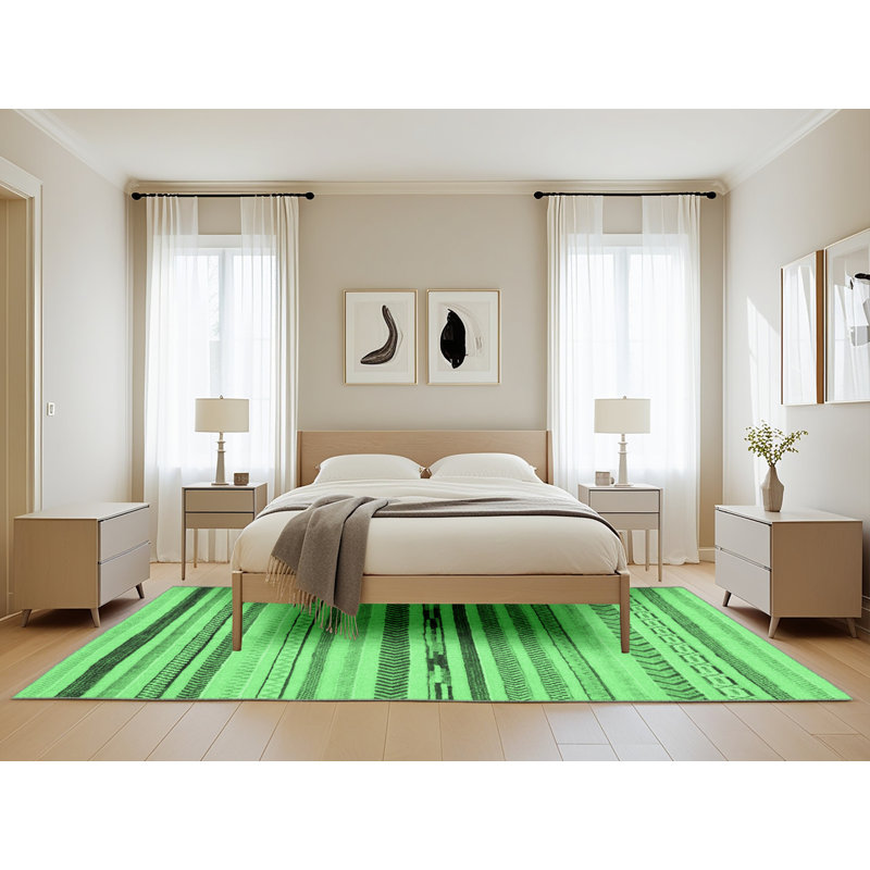 Alzbetka Washable Geometric Indoor Rug, Rectangle 5' x 8'
