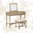 June Natural Two Drawer Flip Top Vanity Set with Stool