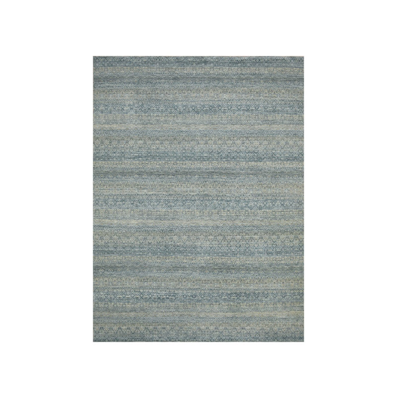 Tapis gris en laine douce noué à la main 9 pi x 12 pi 2 po E106D36447BC419C909913642FC3C617