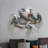 47.2" Large Modern 3D Metal Wall Decor Abstract Geometric Overlapping Art Living Room
