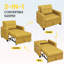 3-in-1 Convertible Sleeper Accent Chair Bed with Adjustable Backrest & Back Pillow-519789861