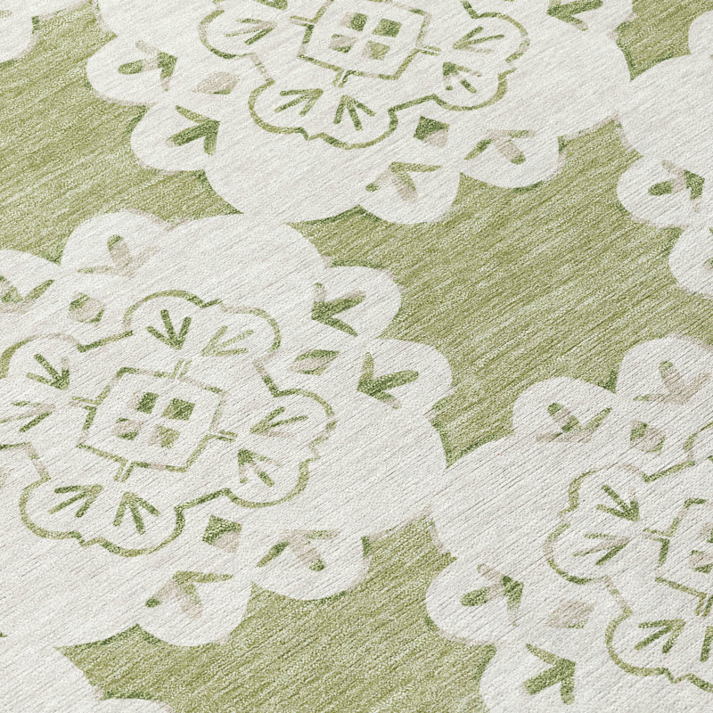 Machine Washable Indoor/Outdoor Bourkelands ACN2352 Casual Rug, Rectangle 9' x 12'
